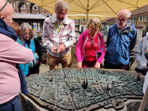 Walking tour of Lübeck - viewing model of the city with our tour guide Jan
